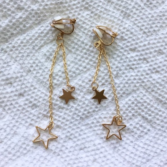 Stars Dangle Clip-On Earrings - Picture 1 of 1